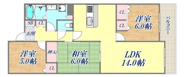 バッハレジデンス西宮上ケ原の物件間取画像